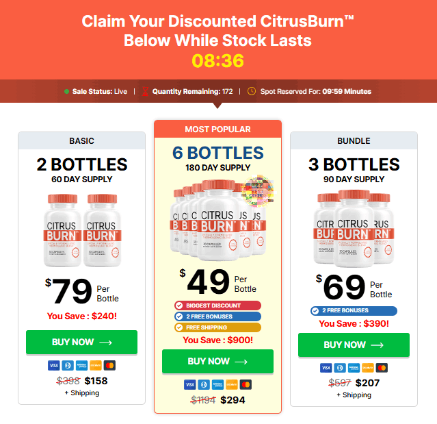 CitrusBurn order now checkout page 